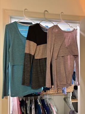 Three Long-Sleeve Nursing tops